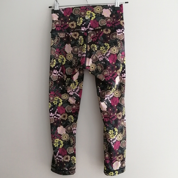 Lululemon Wunder Under High Rise 21" Crop Leggings Floral Fluorolace Multi 4 - Picture 4 of 15